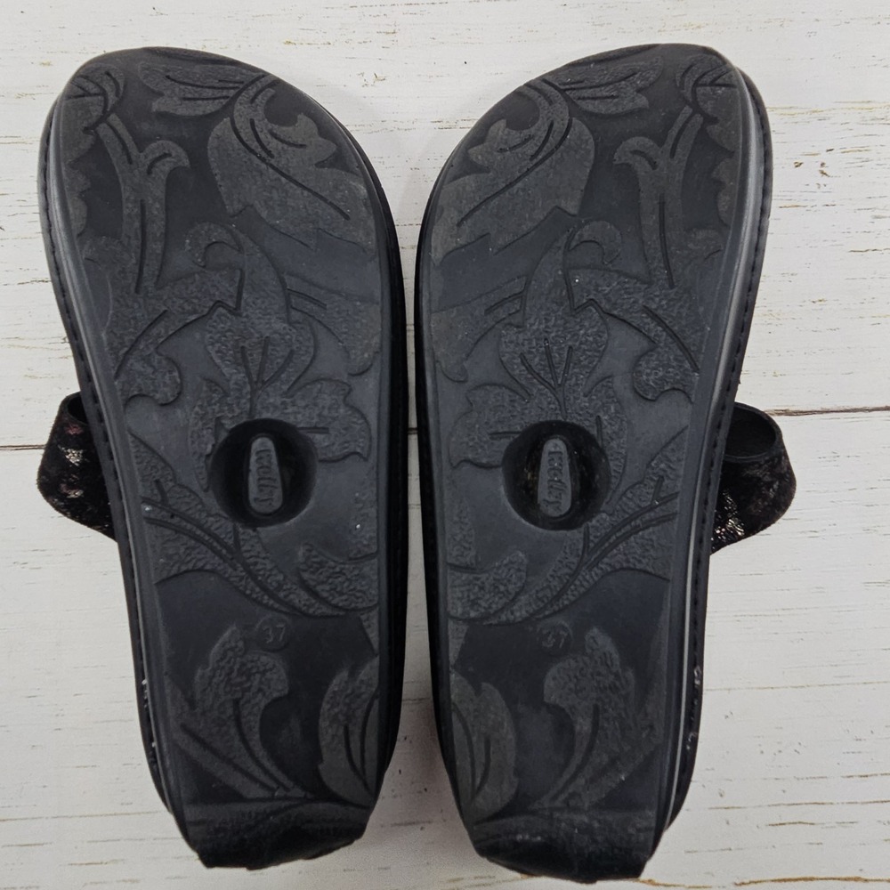 Wolky Tahiti Womens 6 EU 37 Black Leopard Leather Toe Post Sandals Adjustable - Picture 9 of 10